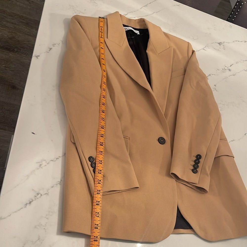 ZARA Butterscotch Color One Button Closure Blazer - Picture 7 of 10